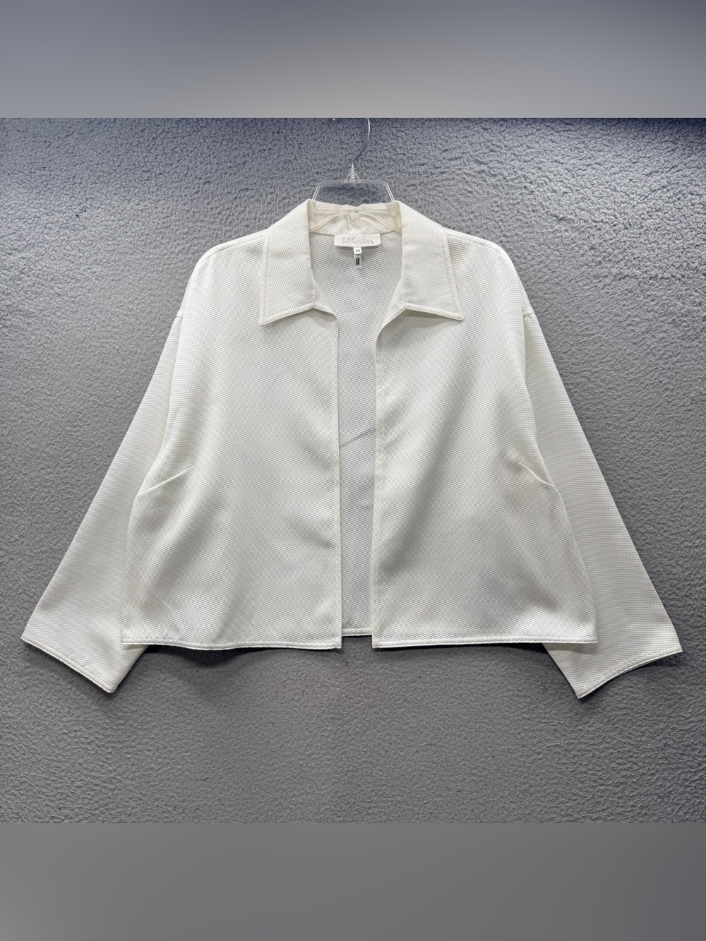 Escada Textured Open Front Blazer Jacket 100% Cotton Women’s Size IT 44